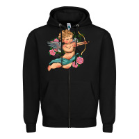 Black cupid valentine's day Zipper Hoodie - RanaPortraitStore