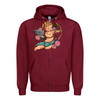 Burgundy cupid valentine's day Zipper Hoodie - RanaPortraitStore
