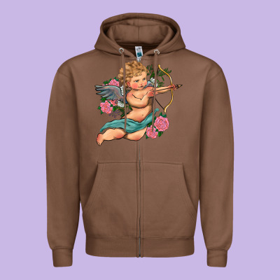 Cupid Valentine's Day Zipper Hoodie Designed By Ranaportraitstore