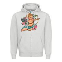 Dove Grey cupid valentine's day Zipper Hoodie - RanaPortraitStore
