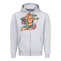 Heather Grey cupid valentine's day Zipper Hoodie - RanaPortraitStore