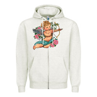 Oatmeal Heather cupid valentine's day Zipper Hoodie - RanaPortraitStore