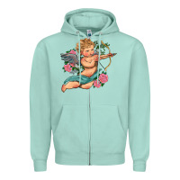 Seafoam cupid valentine's day Zipper Hoodie - RanaPortraitStore