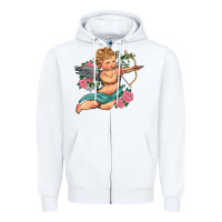 White cupid valentine's day Zipper Hoodie - RanaPortraitStore