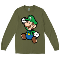 Army Green paper luigi Long Sleeve Tee - linhVisuals