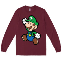 Burgundy paper luigi Long Sleeve Tee - linhVisuals