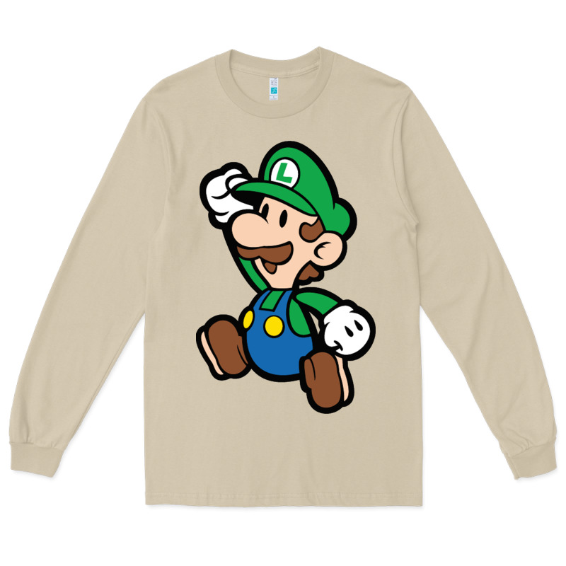 Paper Luigi Long Sleeve Tee by linhVisuals | Teevron