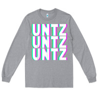 Heather Grey untz untz untz techno dubstep riddim raver dj party t shirt Long Sleeve Tee - linhVisuals
