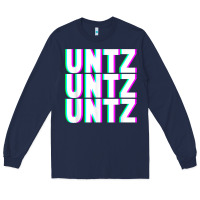 Navy untz untz untz techno dubstep riddim raver dj party t shirt Long Sleeve Tee - linhVisuals