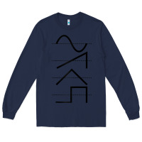 Navy vintage analog synthesizer techno waveform   synth nerd raglan basebal Long Sleeve Tee - linhVisuals