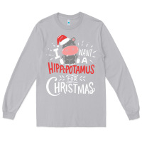 Moon Dust i want hippopotamus for christmas hippo xmas gift Long Sleeve Tee - linhVisuals