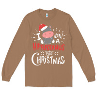Toasted Coconut i want hippopotamus for christmas hippo xmas gift Long Sleeve Tee - linhVisuals