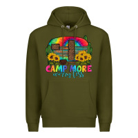 Army Green camp more worry less with caravan Premium Hoodie - Artiststas