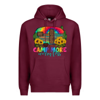 Burgundy camp more worry less with caravan Premium Hoodie - Artiststas