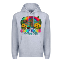 Heather Grey camp more worry less with caravan Premium Hoodie - Artiststas