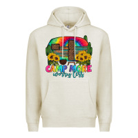 Oatmeal Heather camp more worry less with caravan Premium Hoodie - Artiststas