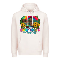 Pale Pink camp more worry less with caravan Premium Hoodie - Artiststas
