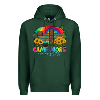 Sports Green camp more worry less with caravan Premium Hoodie - Artiststas