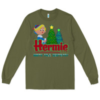 Army Green hermie the elf dentistry    rudolph the red nosed reindeer Long Sleeve Tee - linhVisuals