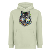 Matcha Christmas with wolf Heavyweight Hoodie - RanaPortraitStore