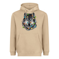 Mushroom Christmas with wolf Heavyweight Hoodie - RanaPortraitStore