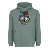 Sage Christmas with wolf Heavyweight Hoodie - RanaPortraitStore