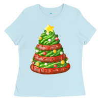 Baby Blue green chocolate christmas cookie cake Ladies Tee - FaDigitalArtStudio