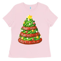 Bubblegum Pink green chocolate christmas cookie cake Ladies Tee - FaDigitalArtStudio