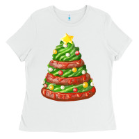 White green chocolate christmas cookie cake Ladies Tee - FaDigitalArtStudio