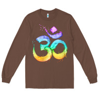 Chestnut womens om symbol   psy trance goa yoga meditation buddhism buddhist v Long Sleeve Tee - linhVisuals