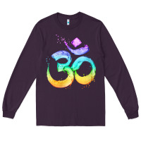 Plum womens om symbol   psy trance goa yoga meditation buddhism buddhist v Long Sleeve Tee - linhVisuals