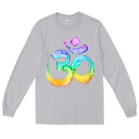 Moon Dust womens om symbol   psy trance goa yoga meditation buddhism buddhist v Long Sleeve Tee - linhVisuals