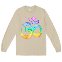 Mushroom womens om symbol   psy trance goa yoga meditation buddhism buddhist v Long Sleeve Tee - linhVisuals