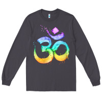 Smoke womens om symbol   psy trance goa yoga meditation buddhism buddhist v Long Sleeve Tee - linhVisuals