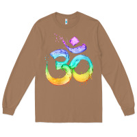 Toasted Coconut womens om symbol   psy trance goa yoga meditation buddhism buddhist v Long Sleeve Tee - linhVisuals