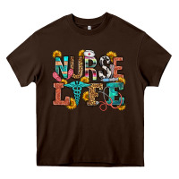 Chocolate Brown nurse life Heavy Core Tee - OliviaCreatesArt