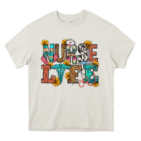 Cream nurse life Heavy Core Tee - OliviaCreatesArt