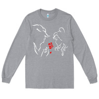 Heather Grey beauty the beast love Long Sleeve Tee - linhVisuals