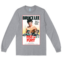 Heather Grey fist of fury by bruce Long Sleeve Tee - linhVisuals