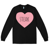 Black i heart steak Long Sleeve Tee - linhVisuals