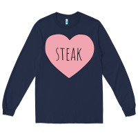 Navy i heart steak Long Sleeve Tee - linhVisuals