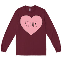 Burgundy i heart steak Long Sleeve Tee - linhVisuals