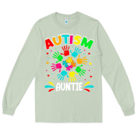 Matcha autistic auntie puzzle support family autism awareness sweatshirt Long Sleeve Tee - linhVisuals