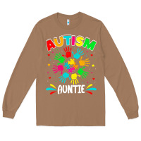Toasted Coconut autistic auntie puzzle support family autism awareness sweatshirt Long Sleeve Tee - linhVisuals
