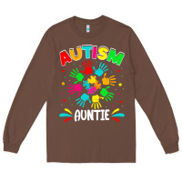 Chestnut autistic auntie puzzle support family autism awareness sweatshirt Long Sleeve Tee - linhVisuals