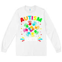 White autistic auntie puzzle support family autism awareness sweatshirt Long Sleeve Tee - linhVisuals