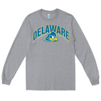 Heather Grey delaware blue hens Long Sleeve Tee - linhVisuals