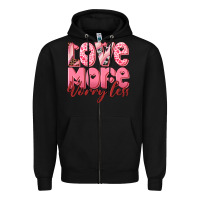 Black love more worry less Zipper Hoodie - RanaPortraitStore