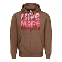 Chestnut love more worry less Zipper Hoodie - RanaPortraitStore