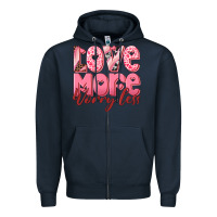 Navy love more worry less Zipper Hoodie - RanaPortraitStore